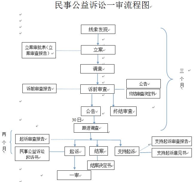 民事公益诉讼一审流程图